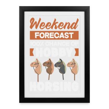 Cavalerie de loisir le week-end - Affiche encadrée (27 × 37 cm) - noir - Devant