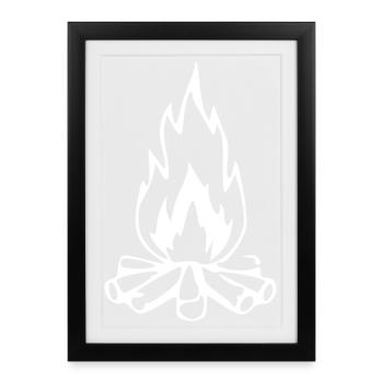 Fire Campfire Gift Fire Brigade - Framed poster (27 × 37 cm) - black - Front