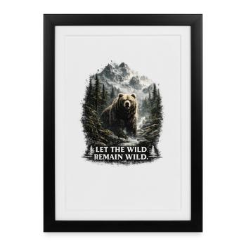 Grizzli – Nature sauvage et conservation de la nature - Affiche encadrée (27 × 37 cm) - noir - Devant