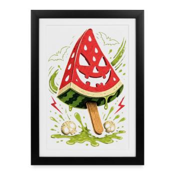 Halloween Summer Melon - Framed poster (27 × 37 cm) - black - Front