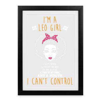 Signe du zodiaque Lion - Affiche encadrée (27 × 37 cm) - noir - Devant