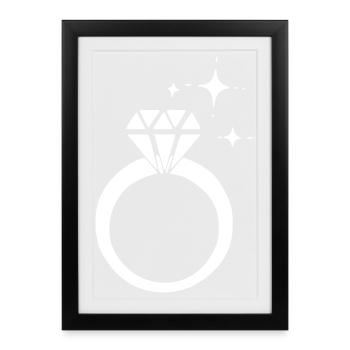 Diamond ring - Framed poster (27 × 37 cm) - black - Front