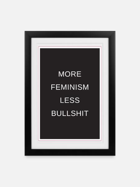 Feminismus - Gerahmtes Poster (27 × 37 cm) - Schwarz