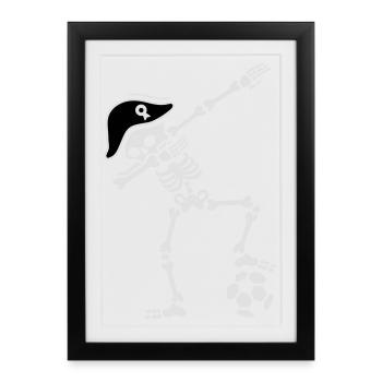 France dab dabbing skeleton soccer football - Affiche encadrée (27 × 37 cm) - noir - Devant