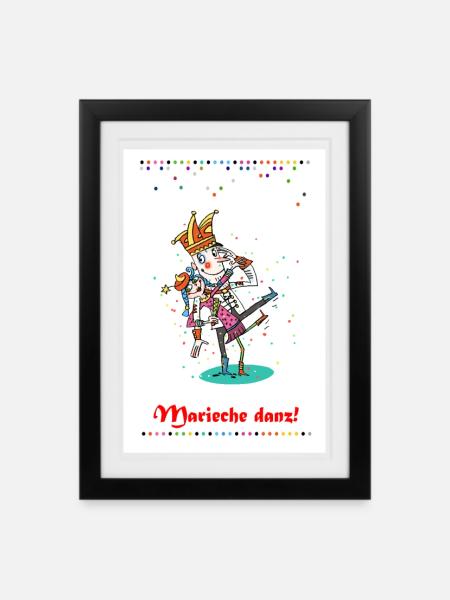 Karneval in Köln - Gerahmtes Poster (27 × 37 cm) - Schwarz