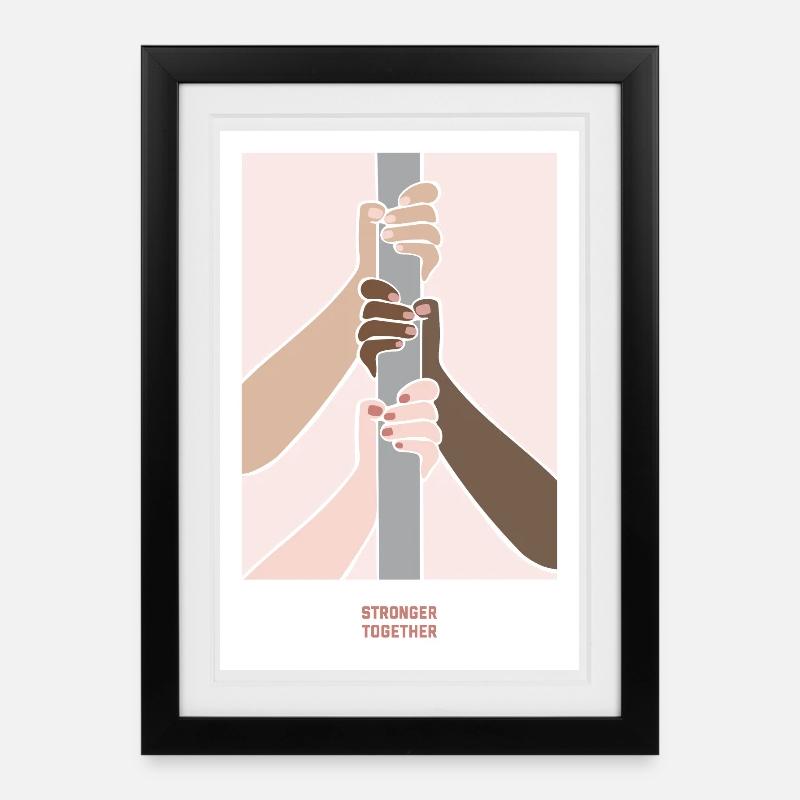 Stronger Together - Gerahmtes Poster (27 × 37 cm) - Schwarz