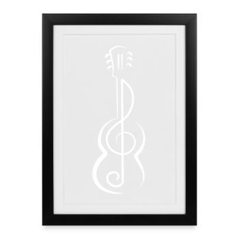 Musique de guitare - Affiche encadrée (27 × 37 cm) - noir - Devant