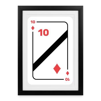 Ten Diamonds Playing Card Poker Card - Framed poster (27 × 37 cm) - black - Front