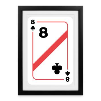 Cross Eight Playing Card Poker Card - Framed poster (27 × 37 cm) - black - Front