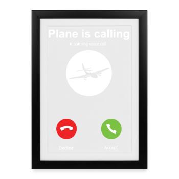 My plane is calling - Framed poster (27 × 37 cm) - black - Front