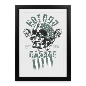 Hot Rod Garage - Affiche encadrée (27 × 37 cm) - noir - Devant
