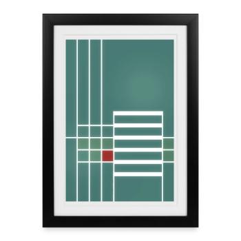 graphic line pattern in Bauhaus style - Framed poster (27 × 37 cm) - black - Front