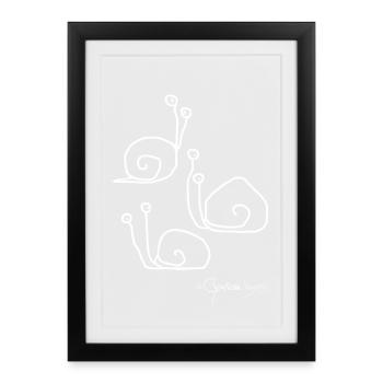 Escargotsmeeting - Cochleae Conventus - Affiche encadrée (27 × 37 cm) - noir - Devant