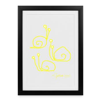 Escargotsmeeting - Cochleae Conventus - Affiche encadrée (27 × 37 cm) - noir - Devant
