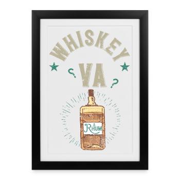 Whisky va ? Á rhum Bourbon Alcool Fête Vintage - Affiche encadrée (27 × 37 cm) - noir - Devant