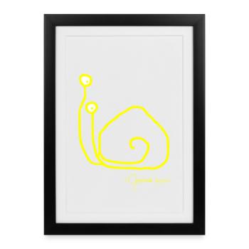 Snailsolomeeting - Singlesnail - Framed poster (27 × 37 cm) - black - Front