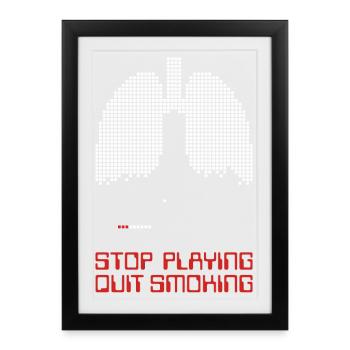 Arrêter de jouer - Affiche encadrée (27 × 37 cm) - noir - Devant