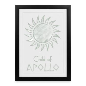 Child of Apollo – Percy Jackson inspired design - Framed poster (27 × 37 cm) - black - Front