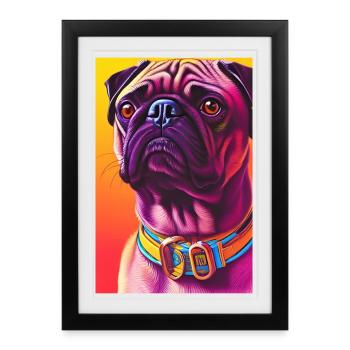 Chien carlin - Affiche encadrée (27 × 37 cm) - noir - Devant
