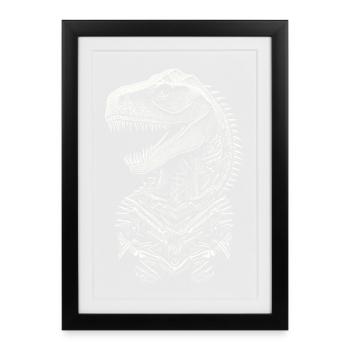 Portrait of a T-Rex Dinosaur - Framed poster (27 × 37 cm) - black - Front