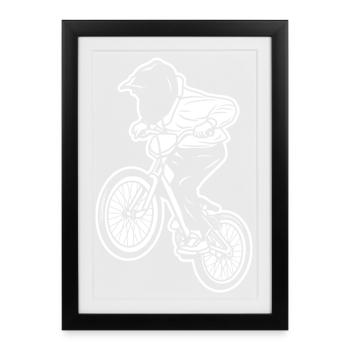 BMX Kid - Affiche encadrée (27 × 37 cm) - noir - Devant