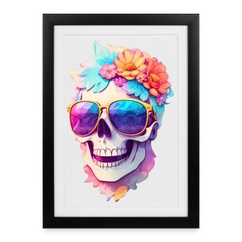Crâne - Affiche encadrée (27 × 37 cm) - noir - Devant