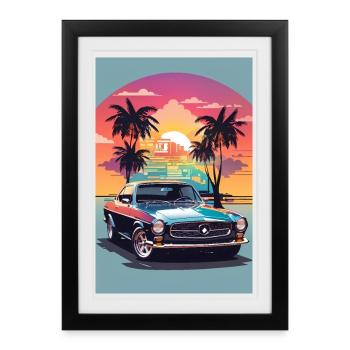 Muscle car - Affiche encadrée (27 × 37 cm) - noir - Devant