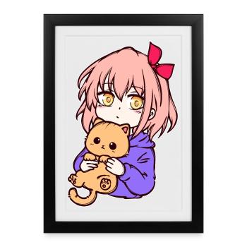 Anime Girl Manga Cartoon Comic Mangastyle - Framed poster (27 × 37 cm) - black - Front