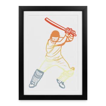 Vintage Cricket Player - Framed poster (27 × 37 cm) - black - Front