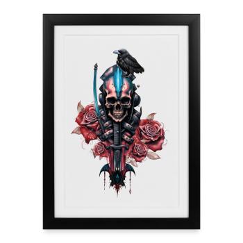 Le monde sombre et mystérieux du crâne gothique - Affiche encadrée (27 × 37 cm) - noir - Devant
