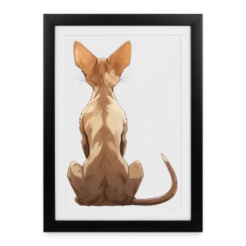 Orientalisch Kurzhaar - Gerahmtes Poster (27 × 37 cm) - Schwarz - Vorne