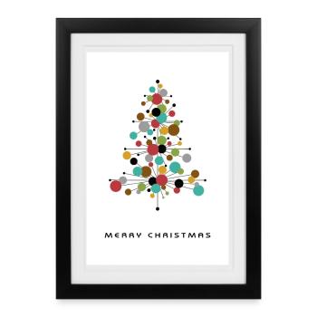 Christmas tree modern - Framed poster (27 × 37 cm) - black - Front