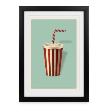 Milkshake soft drink in retro style - Framed poster (27 × 37 cm) - black - Front