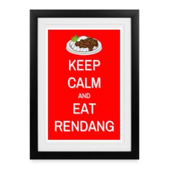 Restez calme et mangez du rendang - Affiche encadrée (27 × 37 cm) - noir - Devant