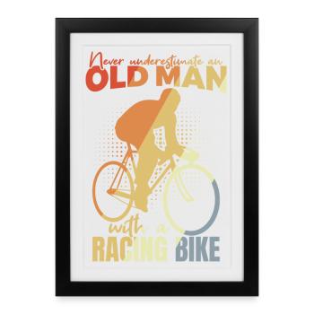Papi vélo - Affiche encadrée (27 × 37 cm) - noir - Devant