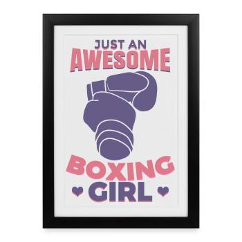 Boxeur - Affiche encadrée (27 × 37 cm) - noir - Devant