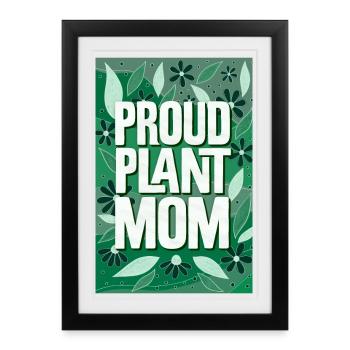 Fière maman de plante - Affiche encadrée (27 × 37 cm) - noir - Devant