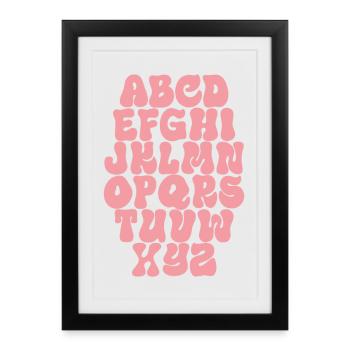 Lettres ABC Alphabet - Affiche encadrée (27 × 37 cm) - noir - Devant