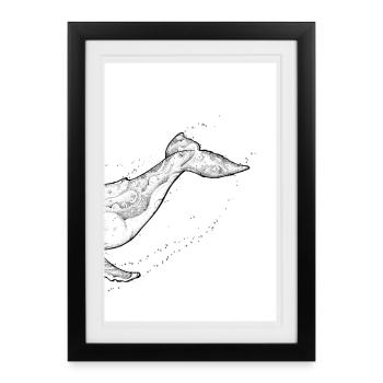 Humpback Whale B - Framed poster (27 × 37 cm) - black - Front