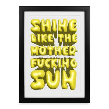 briller comme le de lettrage d’été du soleil - Affiche encadrée (27 × 37 cm) - noir - Devant