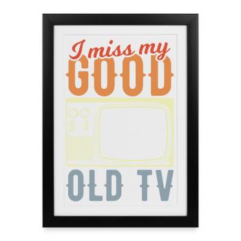 Télévision à tube - Affiche encadrée (27 × 37 cm) - noir - Devant