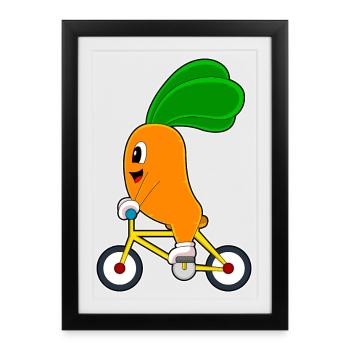 Carotte Vélo - Affiche encadrée (27 × 37 cm) - noir - Devant