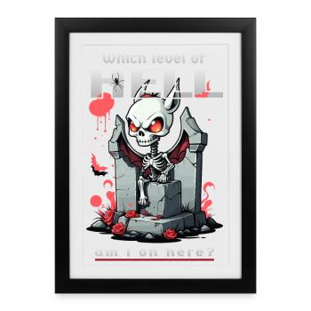Kawaii Animal Skeleton - Framed poster (27 × 37 cm) - black - Front