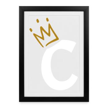 Buchstabe C - Anfangsbuchstabe C - Gerahmtes Poster (27 × 37 cm) - Schwarz - Vorne