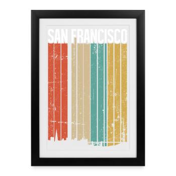 San Francisco Rainbow Skyline - Framed poster (27 × 37 cm) - black - Front