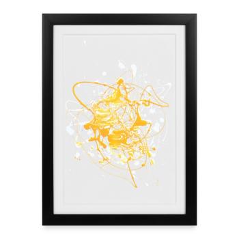 Jauneblanc.Éclaboussure - Affiche encadrée (27 × 37 cm) - noir - Devant