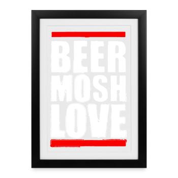 Bière Mosh Love Lettre Blanche - Affiche encadrée (27 × 37 cm) - noir - Devant
