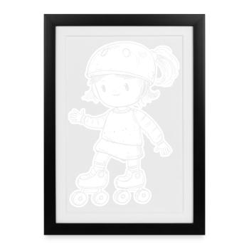 Roller skater - Framed poster (27 × 37 cm) - black - Front