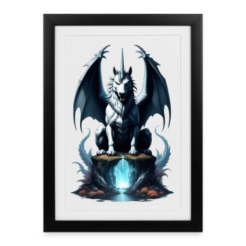 DarkUnicorn - Framed poster (27 × 37 cm) - black - Front