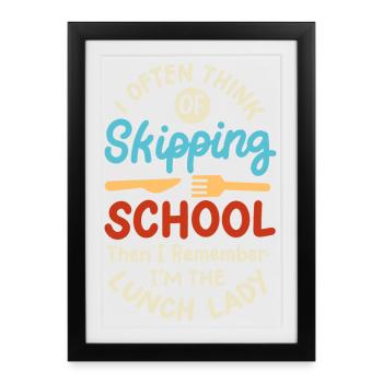 Schule Mitarbeiterin Cafeteria - Gerahmtes Poster (27 × 37 cm) - Schwarz - Vorne